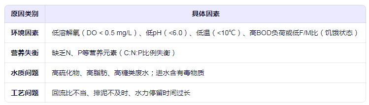 絲狀菌膨脹的成因分析
